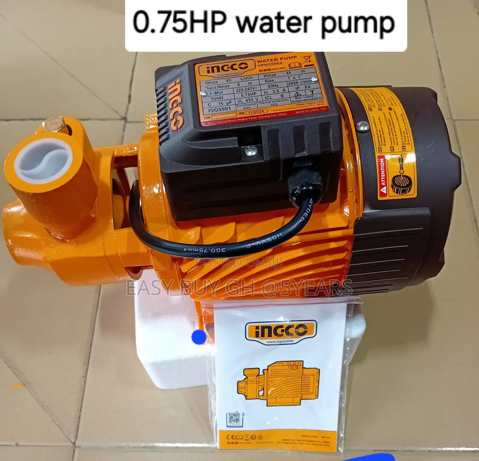 Dominant 0.75HP Ingco Surface Water Pump 550watts