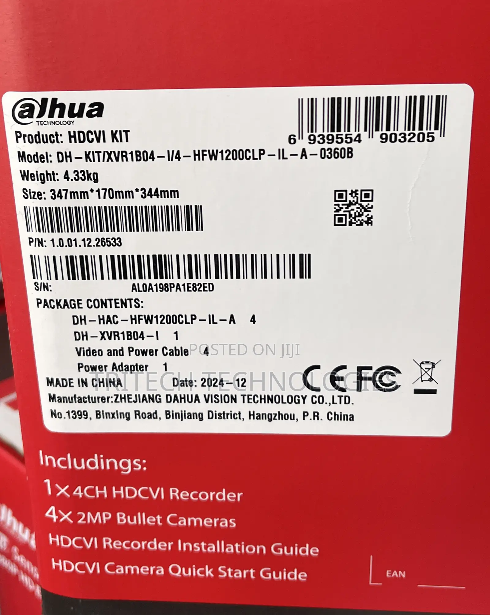 Dahua 4ch 2mp Full Color With Sound Camera Kit + 1tb HDD