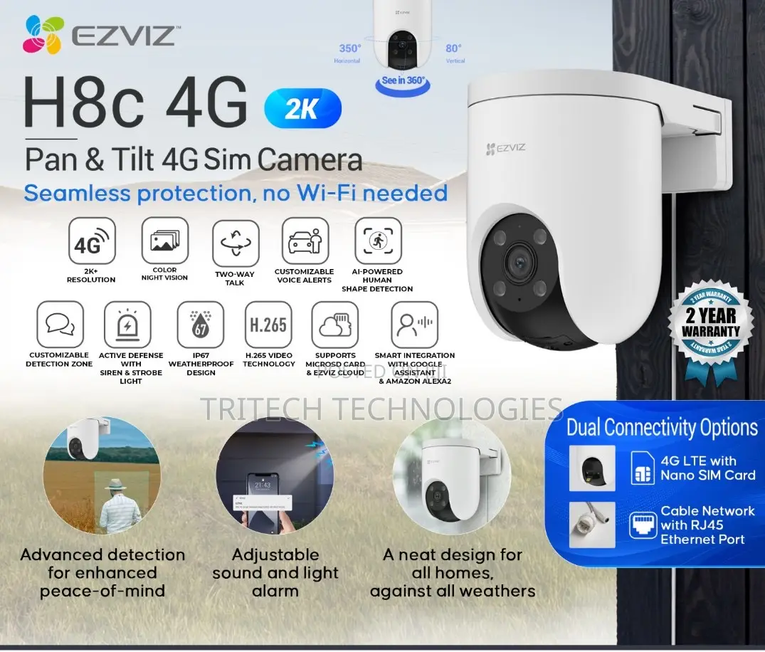 Ezviz H8c-4g 3mp Camera Support Network Port for NVR