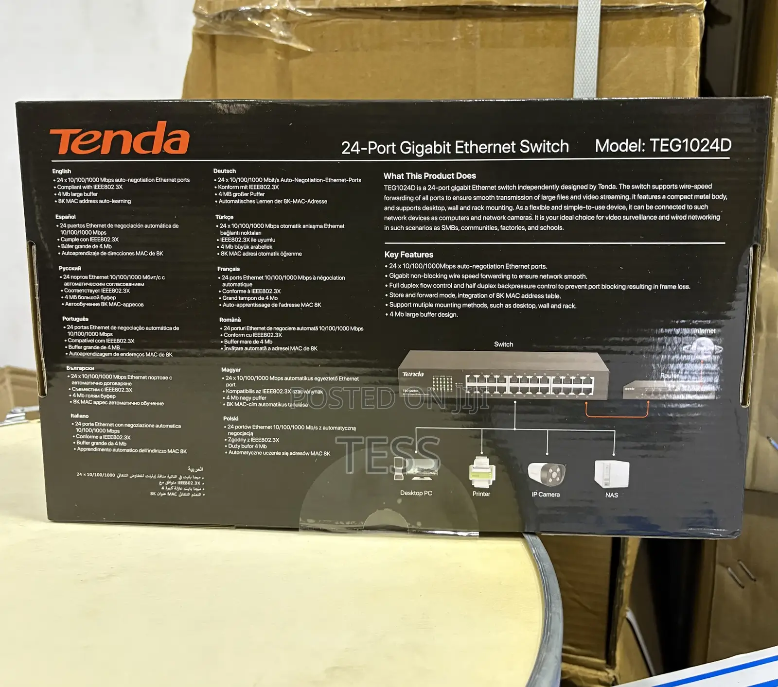 Tenda 24port Gigabit Ethernet Switch Teg1024d