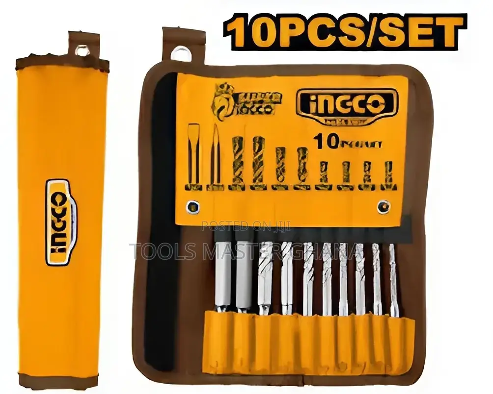 10 Pcs Hammer Drill Bits And Chisels Set - Akd2101