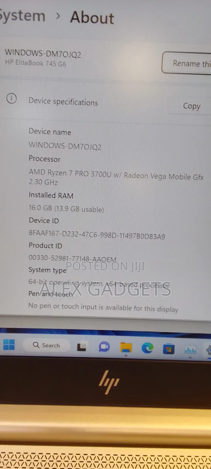 Laptop HP EliteBook 745 G6 16GB AMD Ryzen 7 SSD 256GB