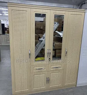 Modern Foreign 4 Doors Wardrobe With Drawers and Mirror
