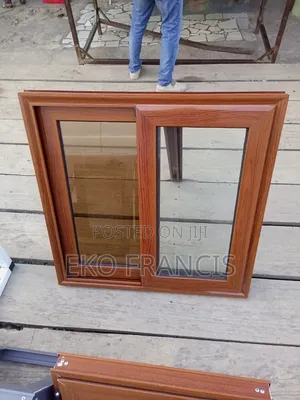Aluminum Glass Window Wood Color