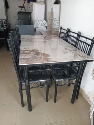 Ceramic Table With Six Dining Chairs