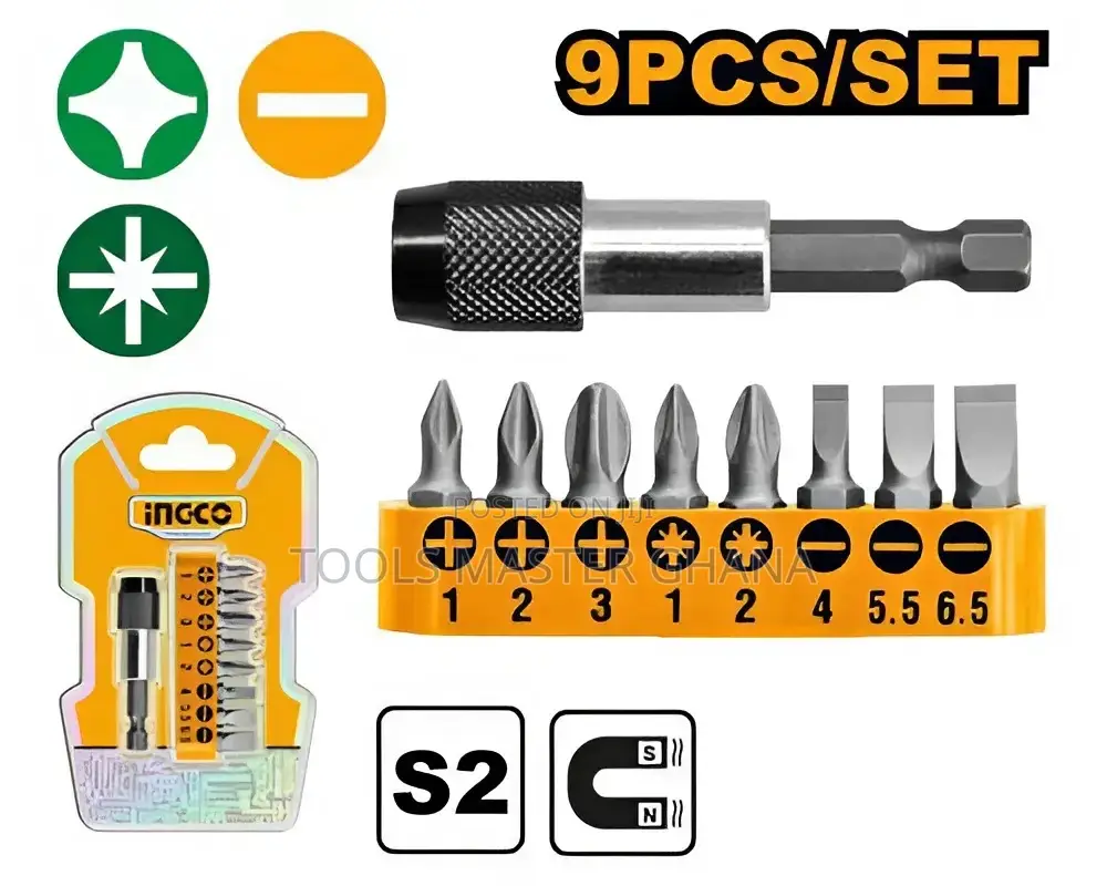 9 Pcs Screwdriver Bits Set - Aksd0071