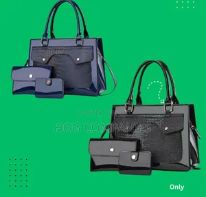 Large Capacity Bright Leather Ladies Bag 3pcs Pu Material