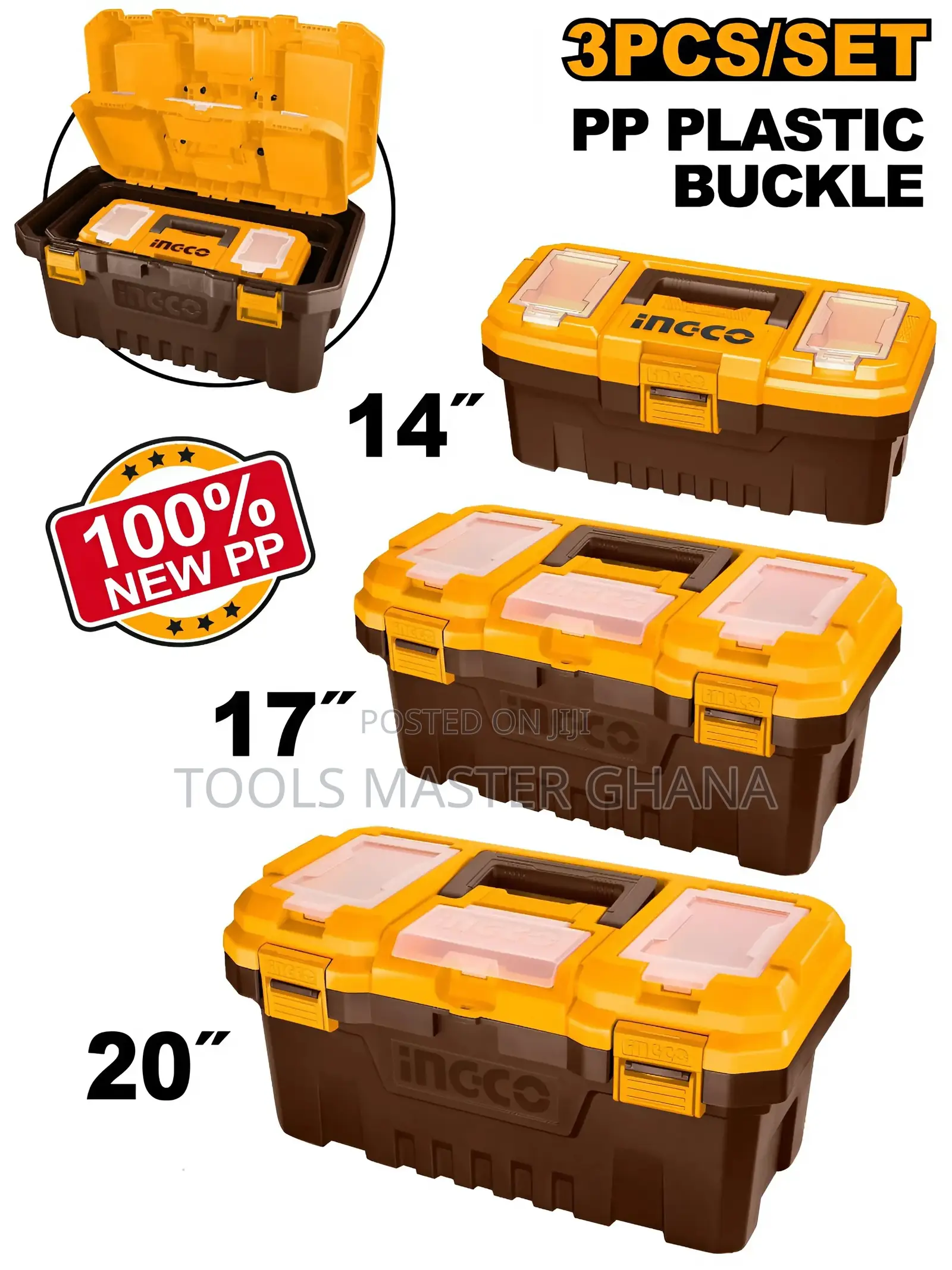 3 Pcs Plastic Tool Boxes Set - Pbxk0301