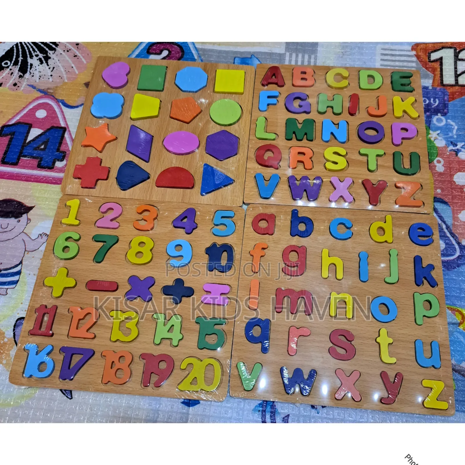 Wooden Alphabet, Numbers and Shapes ( Price for All)