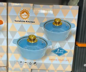 2pcs Ceramic Pot With Glass Lids