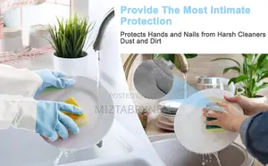1 Pair Household Reusable Gloves - Blue & White Color