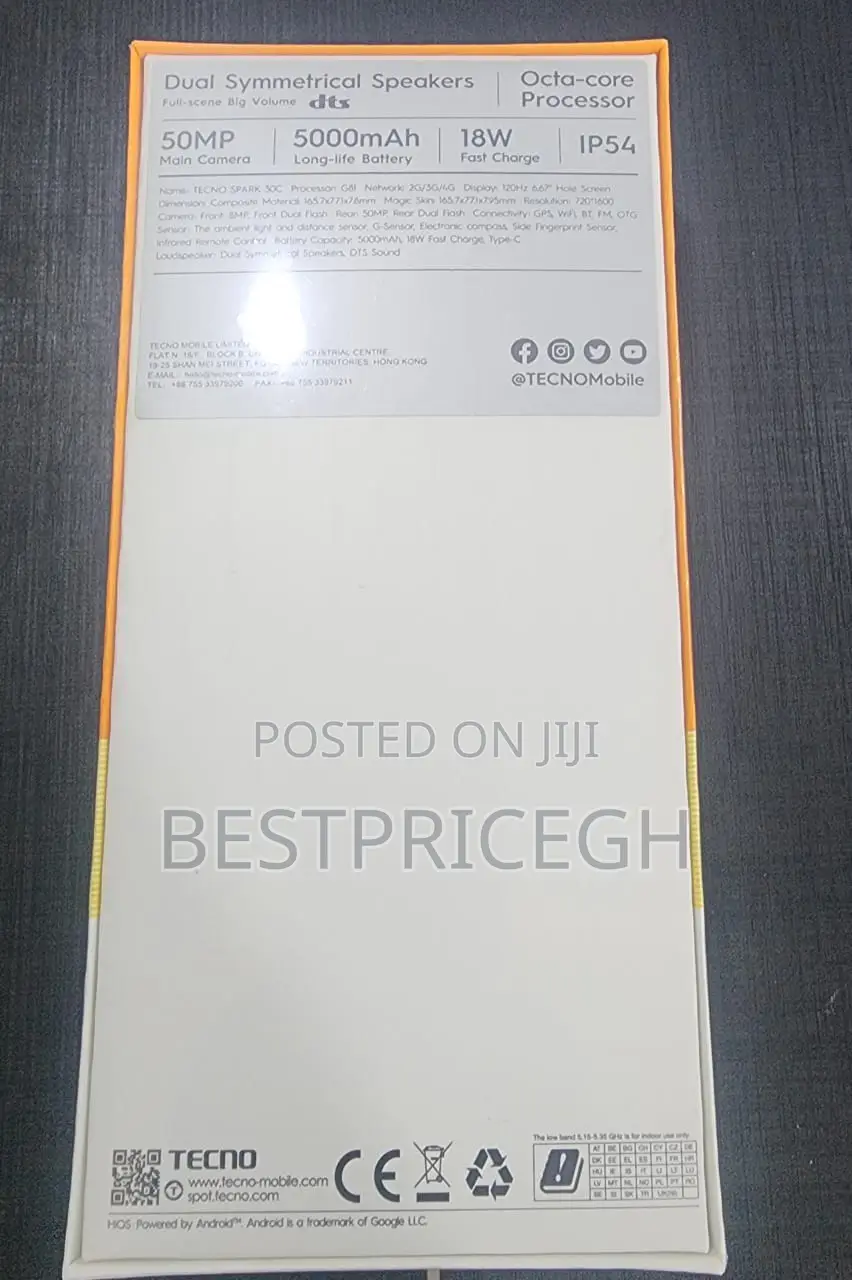 New Tecno Spark 30C 128 GB Black