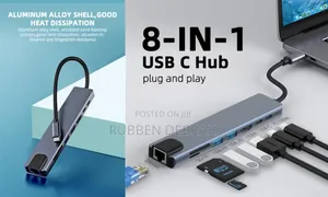 Type C Usb 8 in 1 3 1 to Hdmi Hub Adapter With Sd Tf Rj45