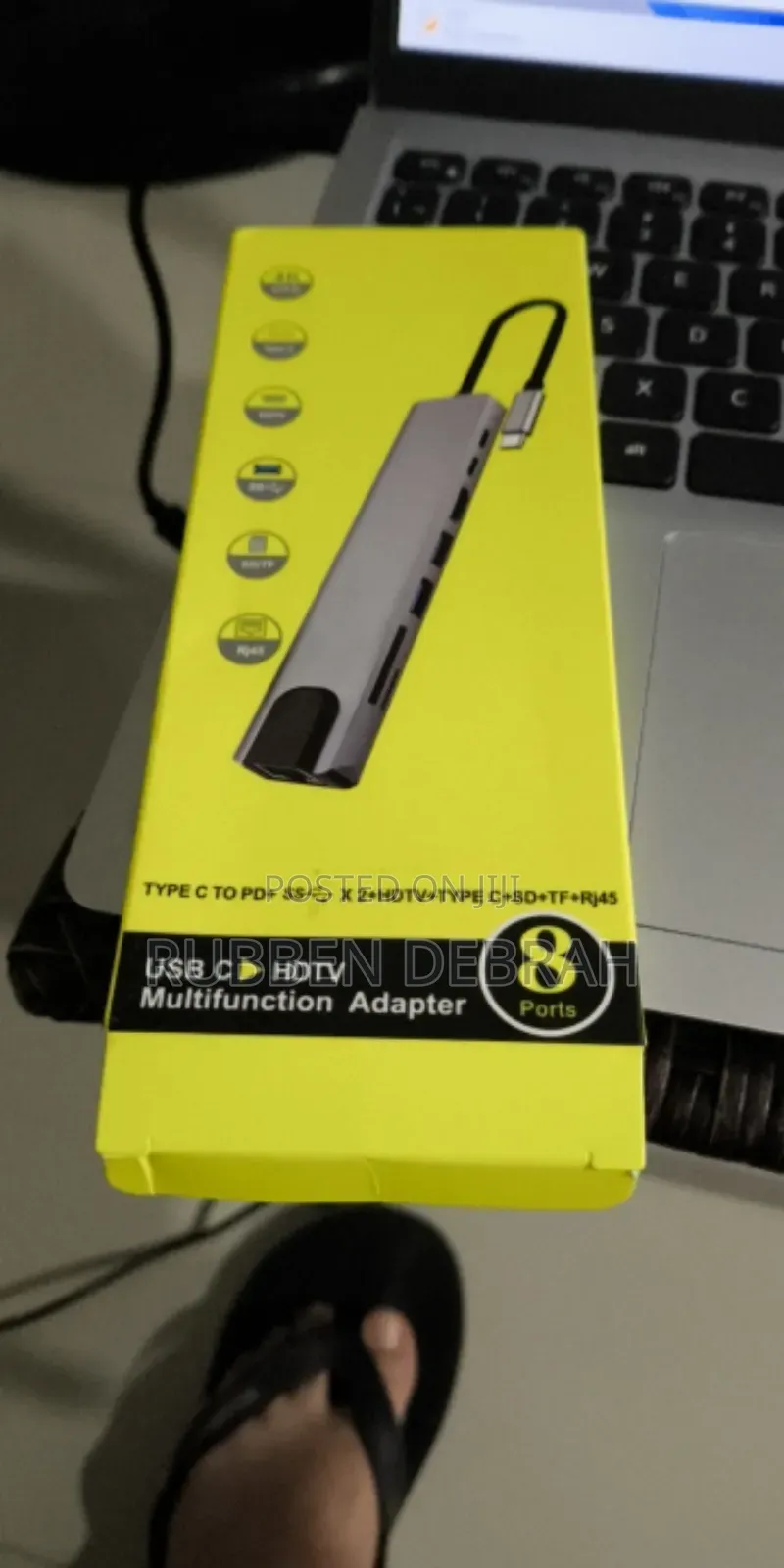 Type C Usb 8 in 1 3 1 to Hdmi Hub Adapter With Sd Tf Rj45