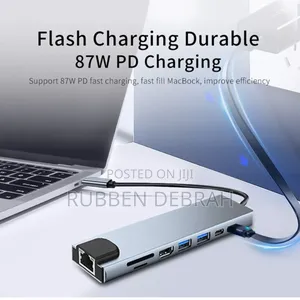 Type C Usb 8 in 1 3 1 to Hdmi Hub Adapter With Sd Tf Rj45