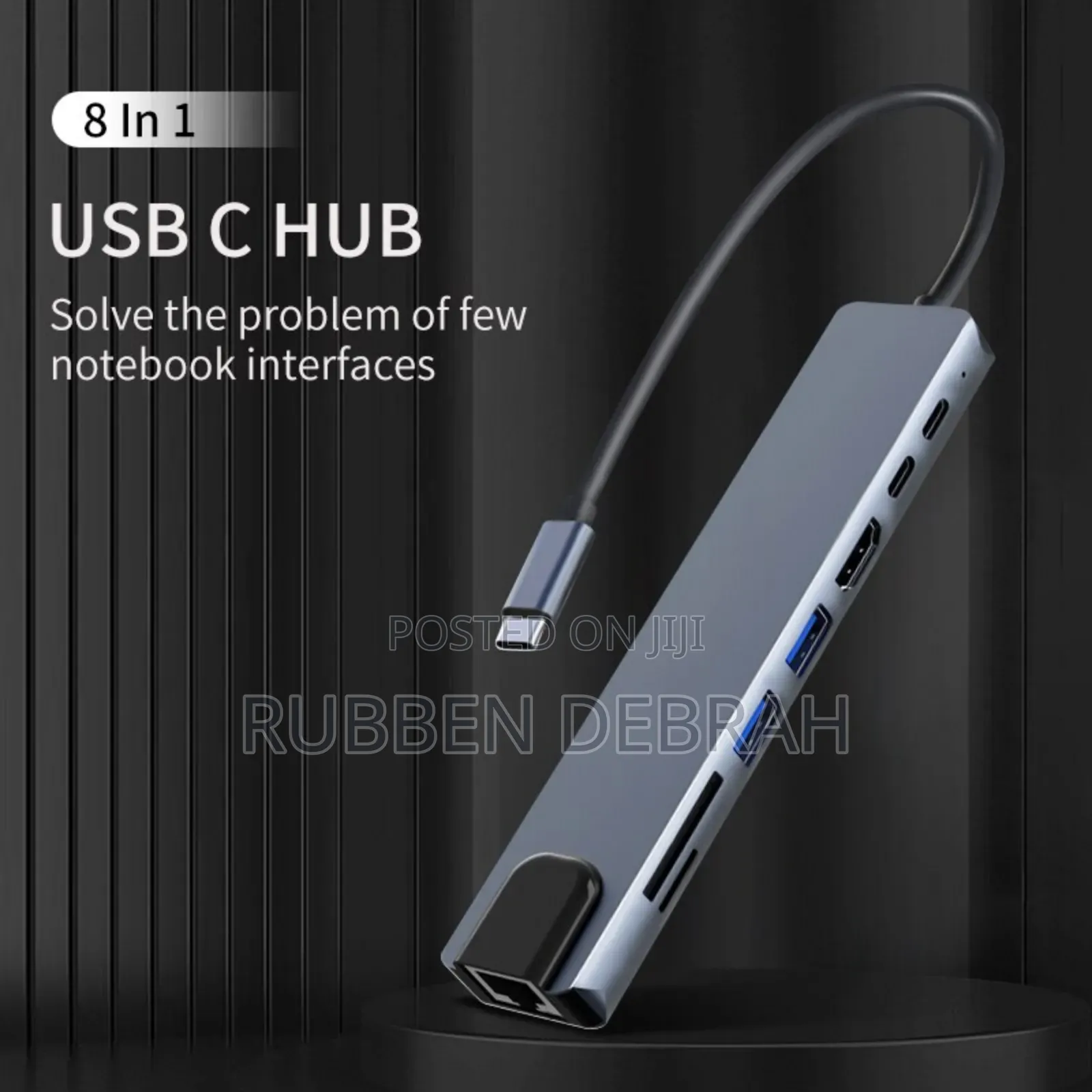 Type C Usb 8 in 1 3 1 to Hdmi Hub Adapter With Sd Tf Rj45