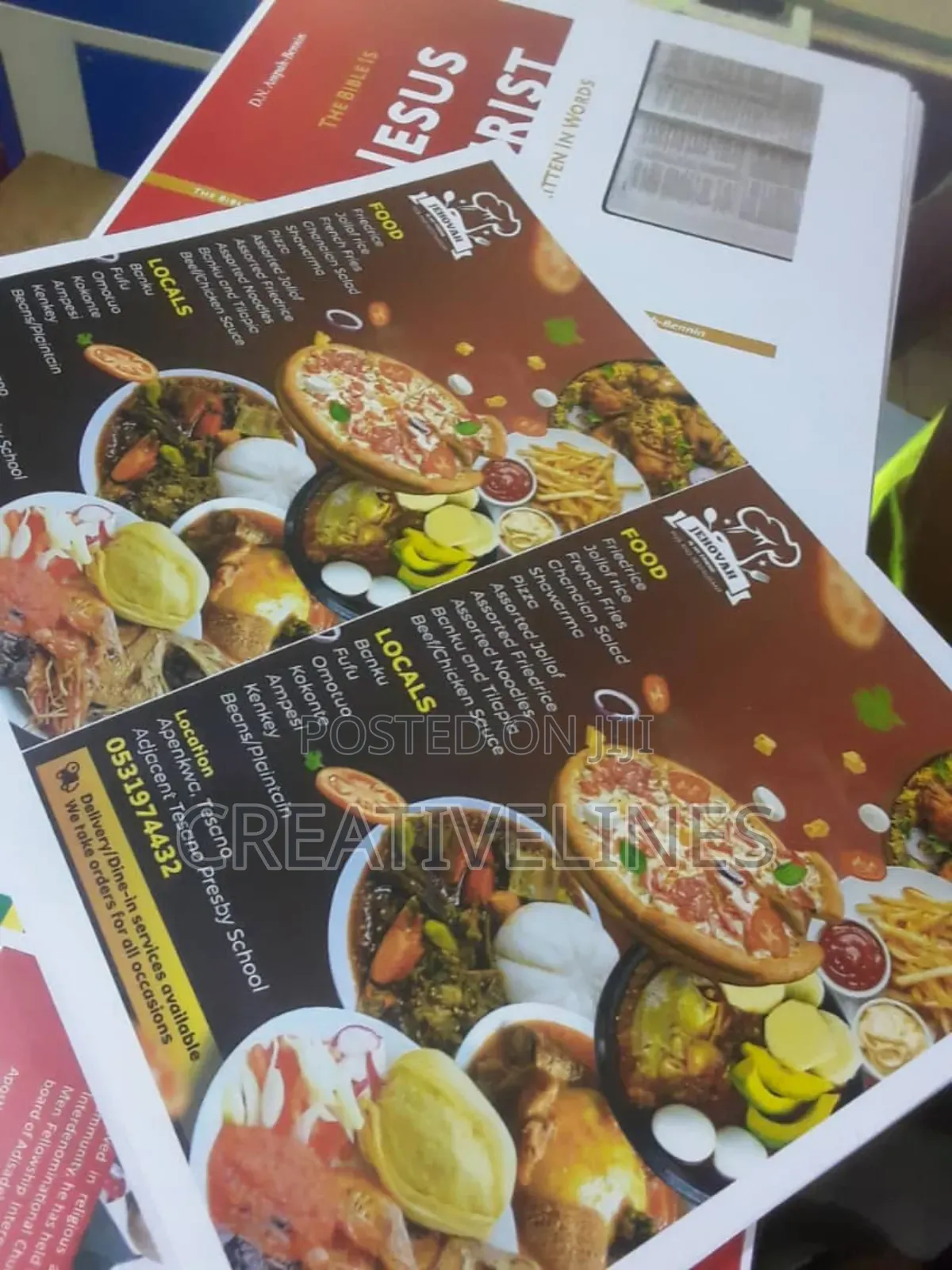 Customised Food Menu