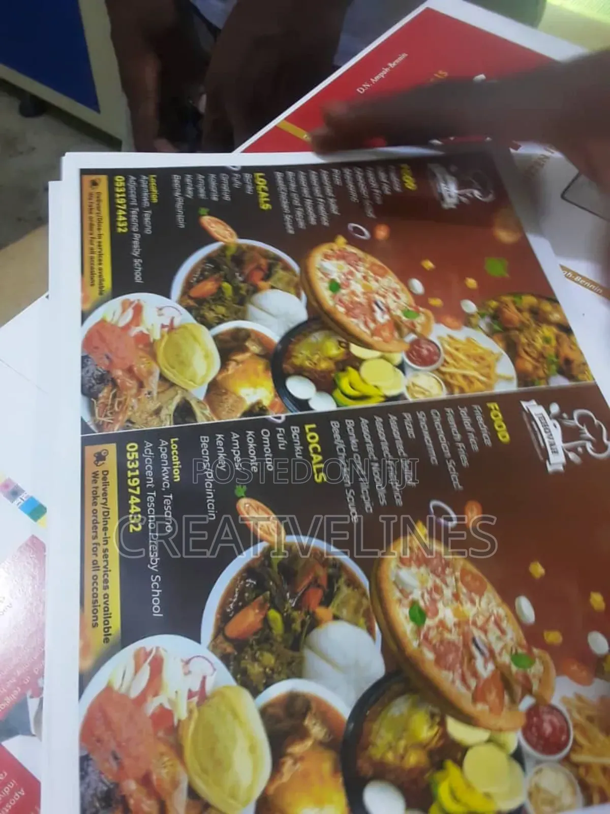 Customised Food Menu