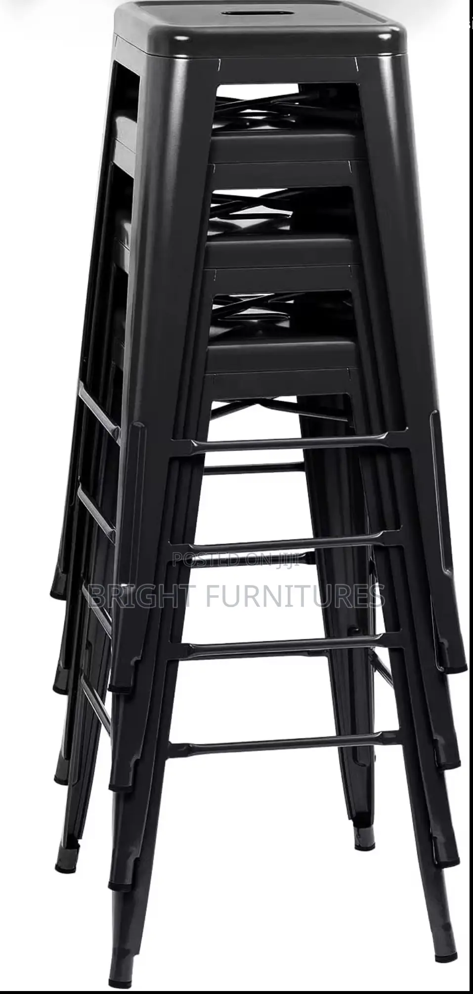 Modern Style Stackable Metal High Bar Stool