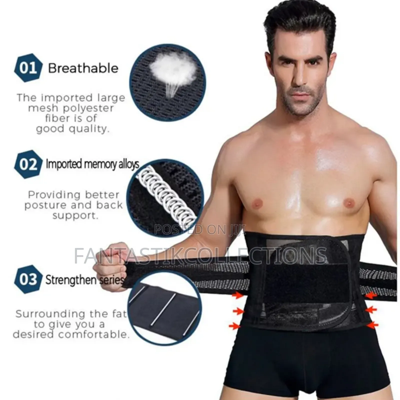 Adjustable Lumber Corset, Flat Tummy/Gym Belt for Men