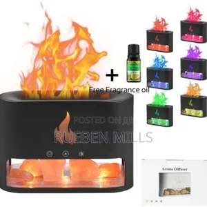 Black Fire Place Flame Essential Oil Diffuser Humidifier
