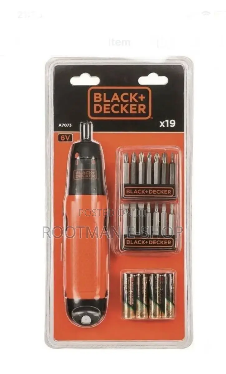 B D Screwdriver Battery Operated Cordless 6V 19 Inserts