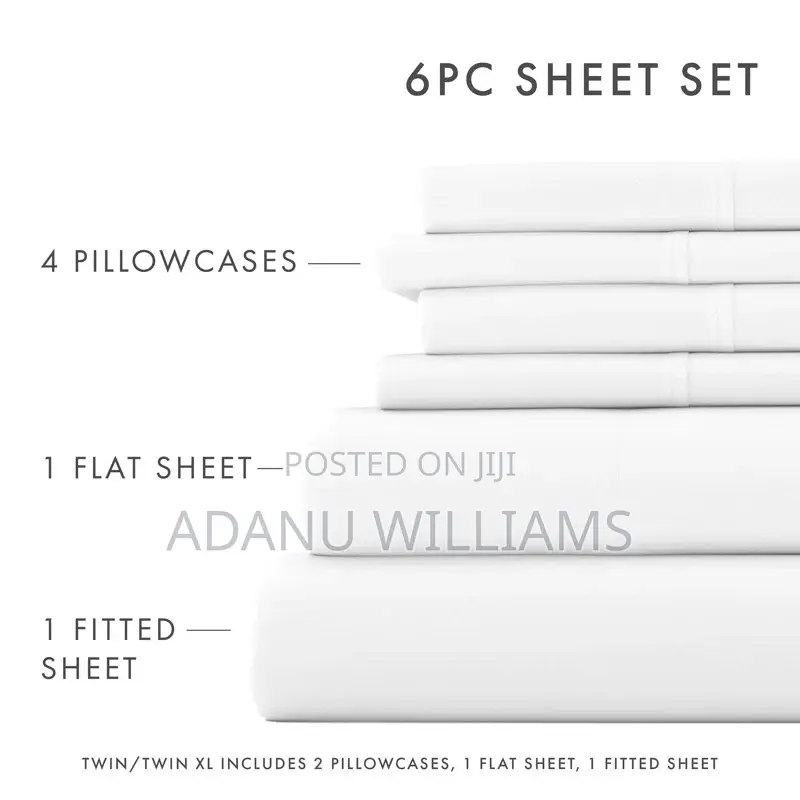 Ultra Soft Pure Cotton Fitted Bedsheets 6pcs Set