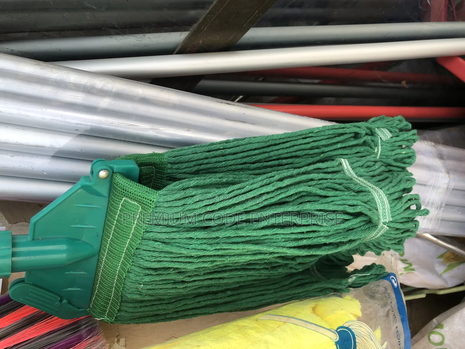 Industrial Mop With Long Handle, Green