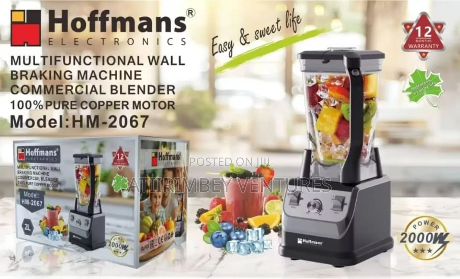 2L Hoffman's HM-2067 Multifunctional Blender 2000w