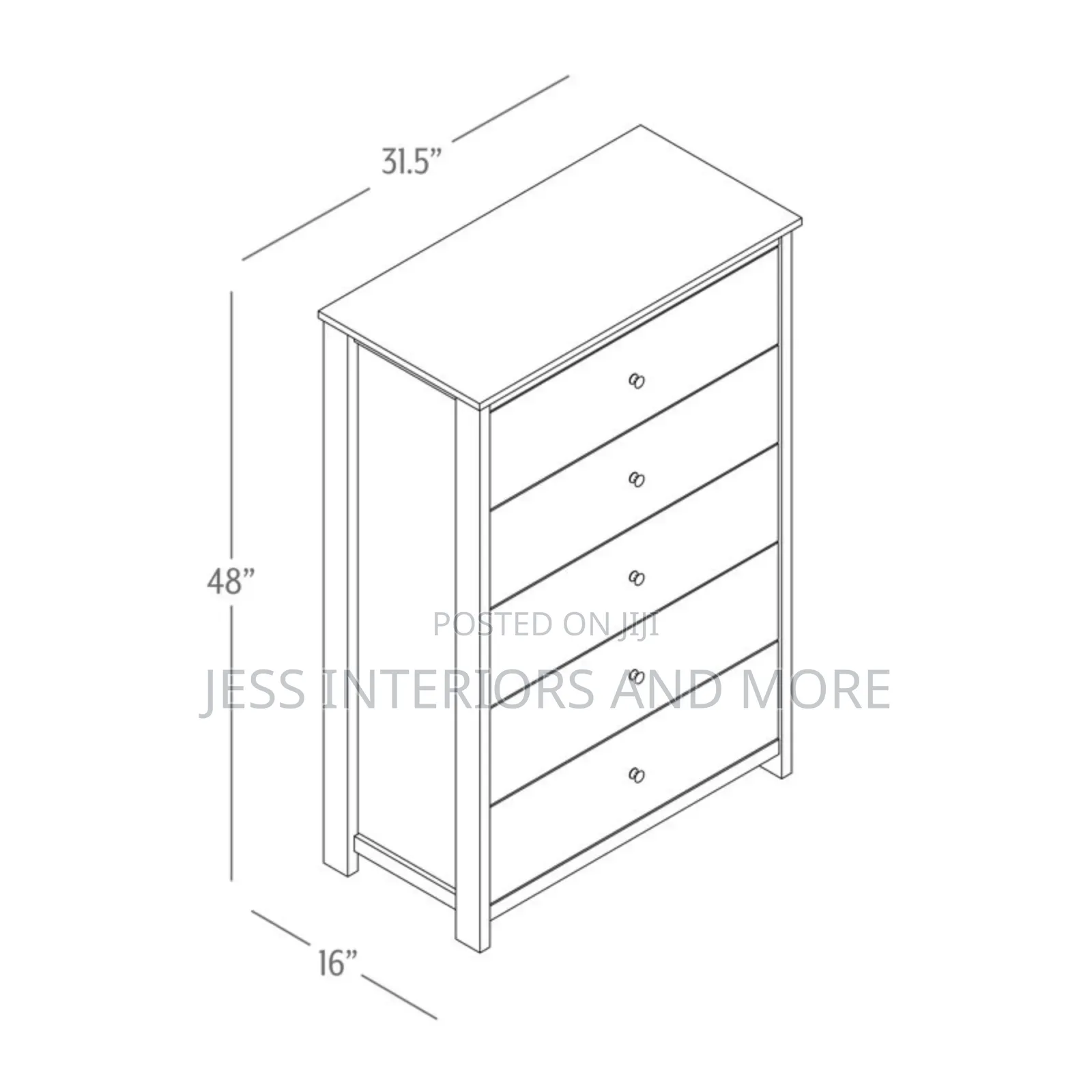 5-Drawer Dresser (Grey)