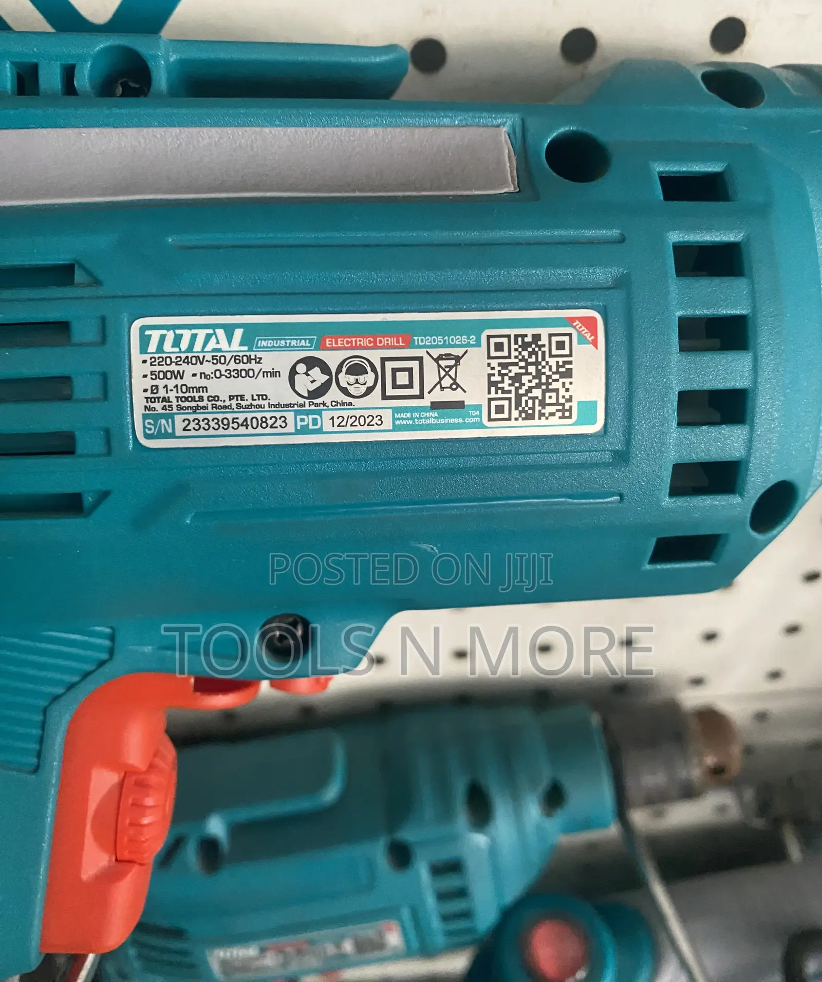 Total Electric Drill 500W (Keyless Chuck)