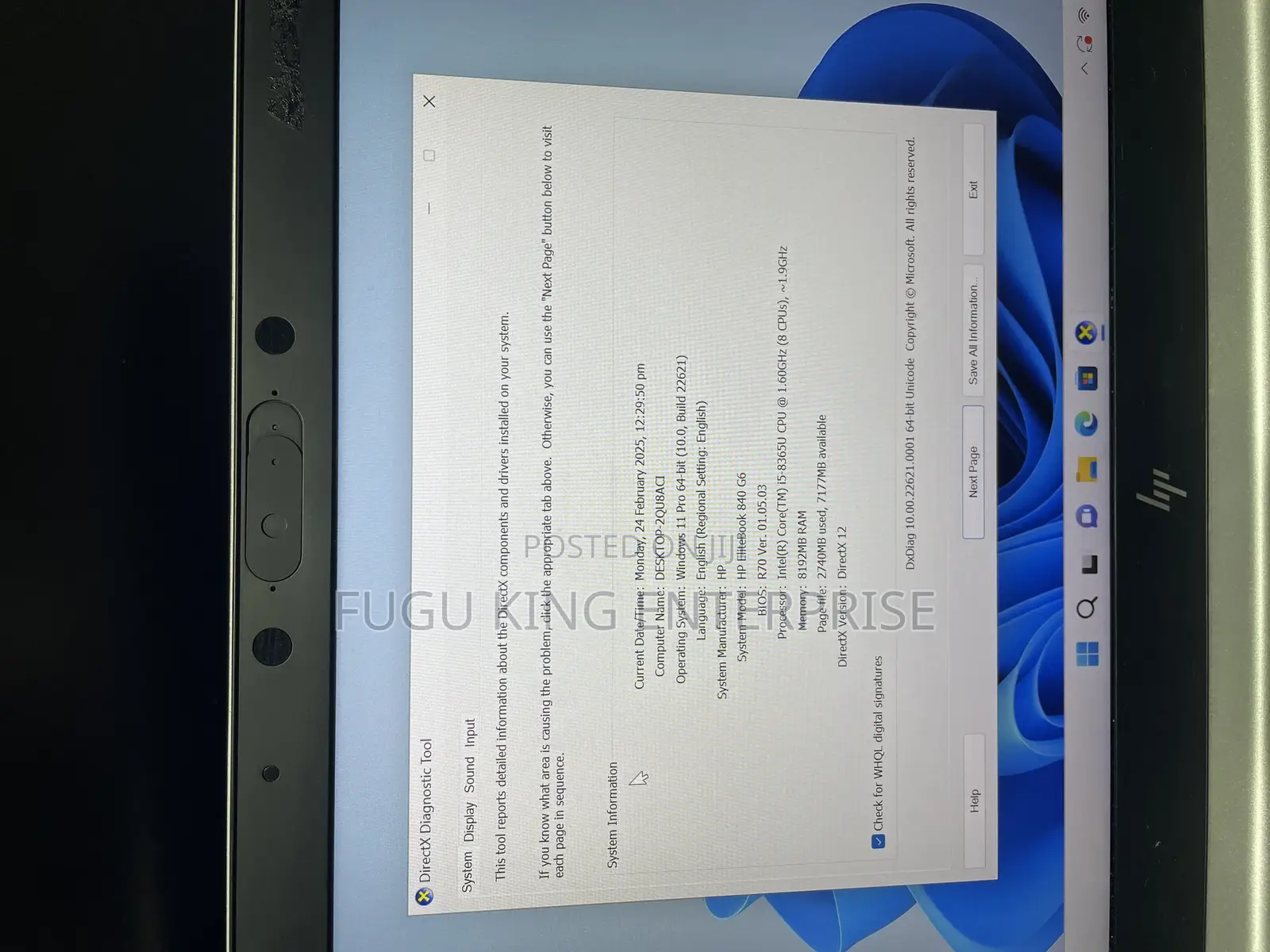 Laptop HP EliteBook 840 G6 8GB Intel Core I5 SSD 256GB