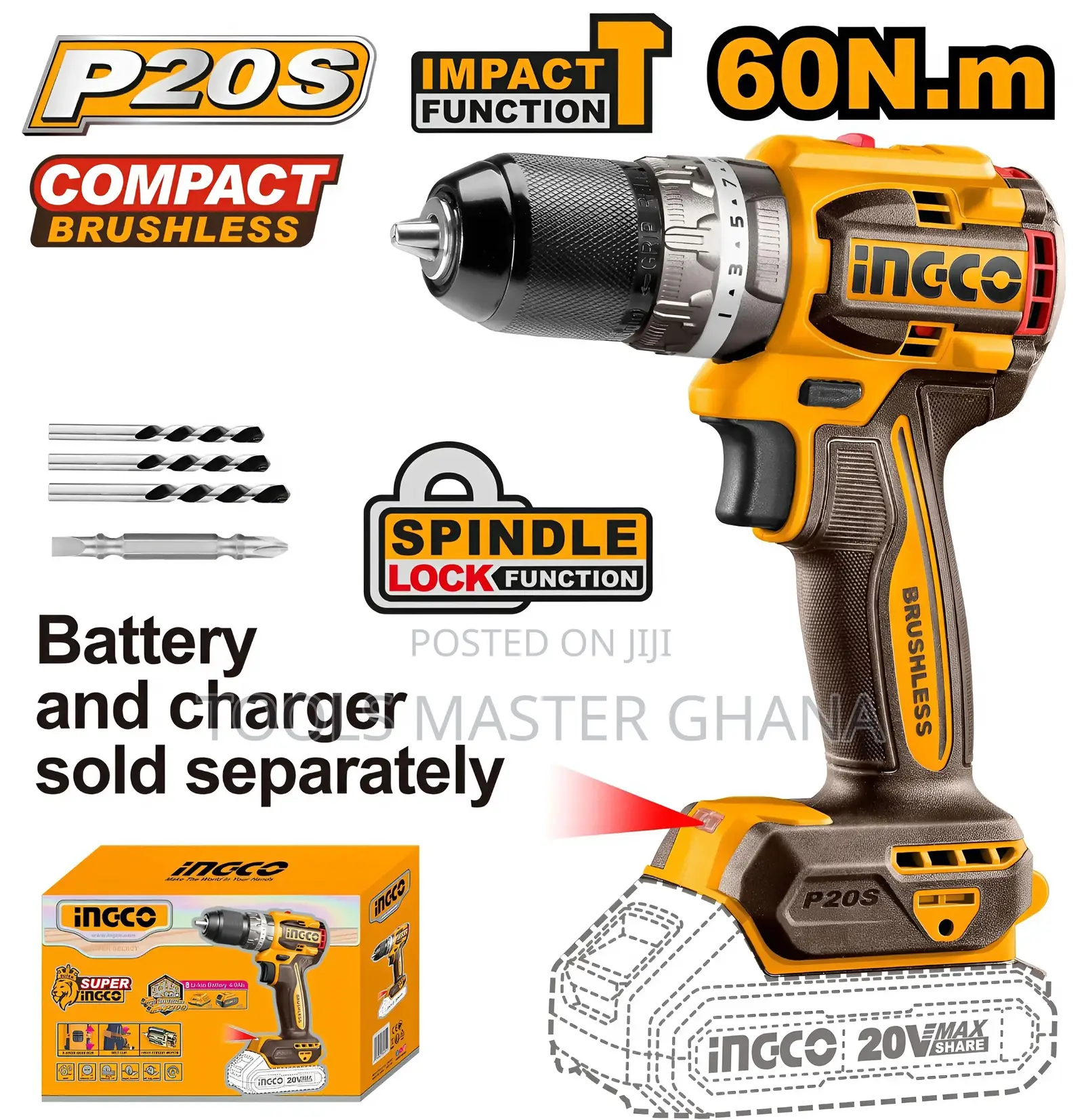 Compact Brushless Cordless Impact Drill - Cidli206021