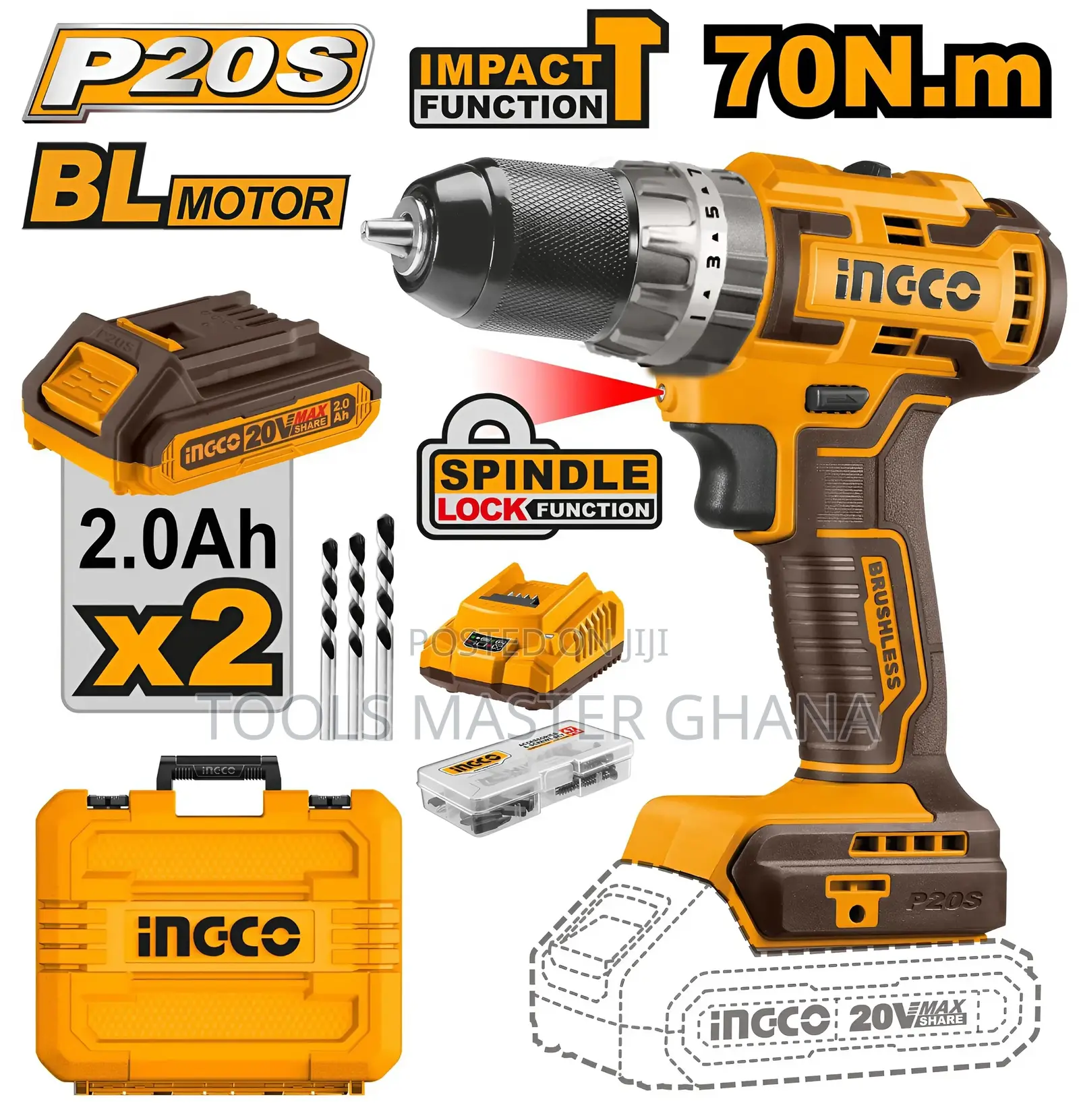 Brushless Cordless Impact Drill - Cidli20605
