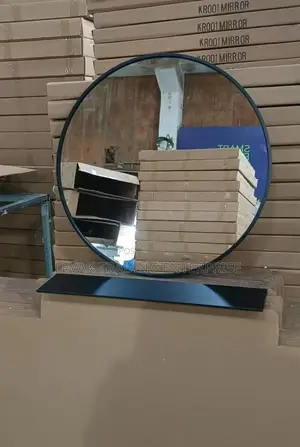 Wall Oval Mirror With Down Shalves