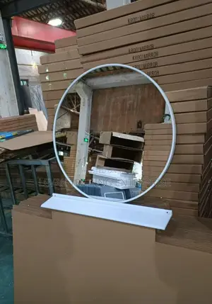 Wall Oval Mirror With Down Shalves