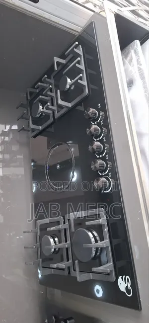 Promo 90cm Cooktop Stove 4 Gas and 1 Electric Middle Glass