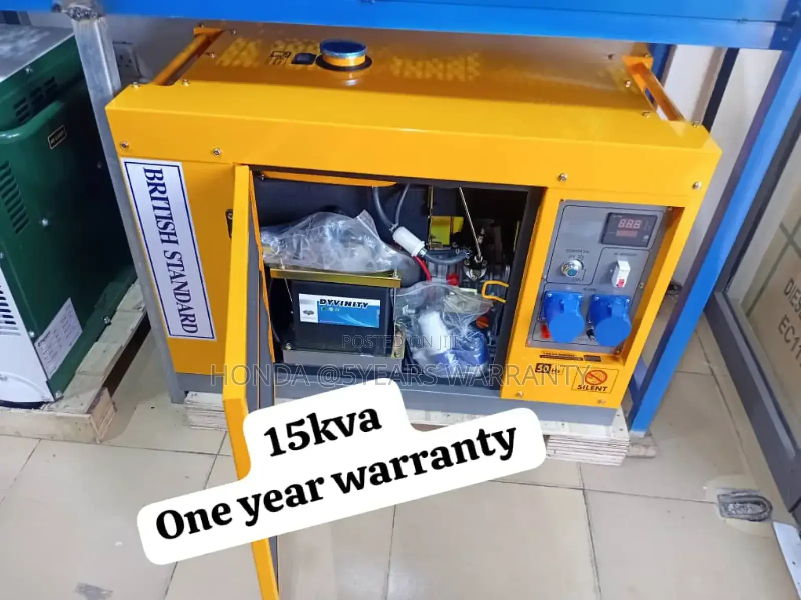 Yellow Perkins Generator 15kva 16500watt Diesel 15kva