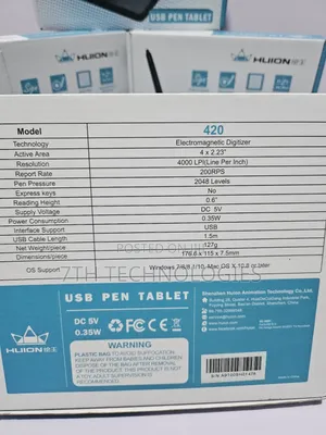 Huion 420 Usb Pen Sketch Signature Tablet