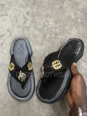 Black Suede Borga Chawchaw/ Ahenema Slippers