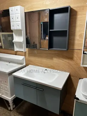 Cabinet Basin_wall Hang Basin_complete Set_ White And Black