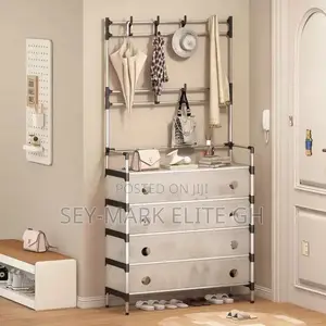 Covered Shoe Rack With Hanger