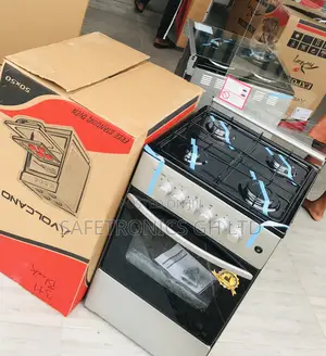 Modern 4 Burner Gas Oven Volcano 50x50 Grey Turkish