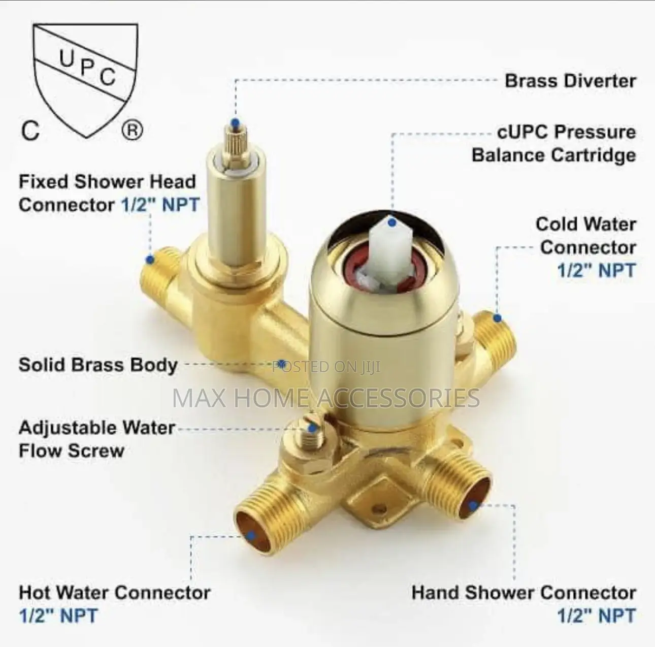 Huma Concealed Shower Mixer Gold