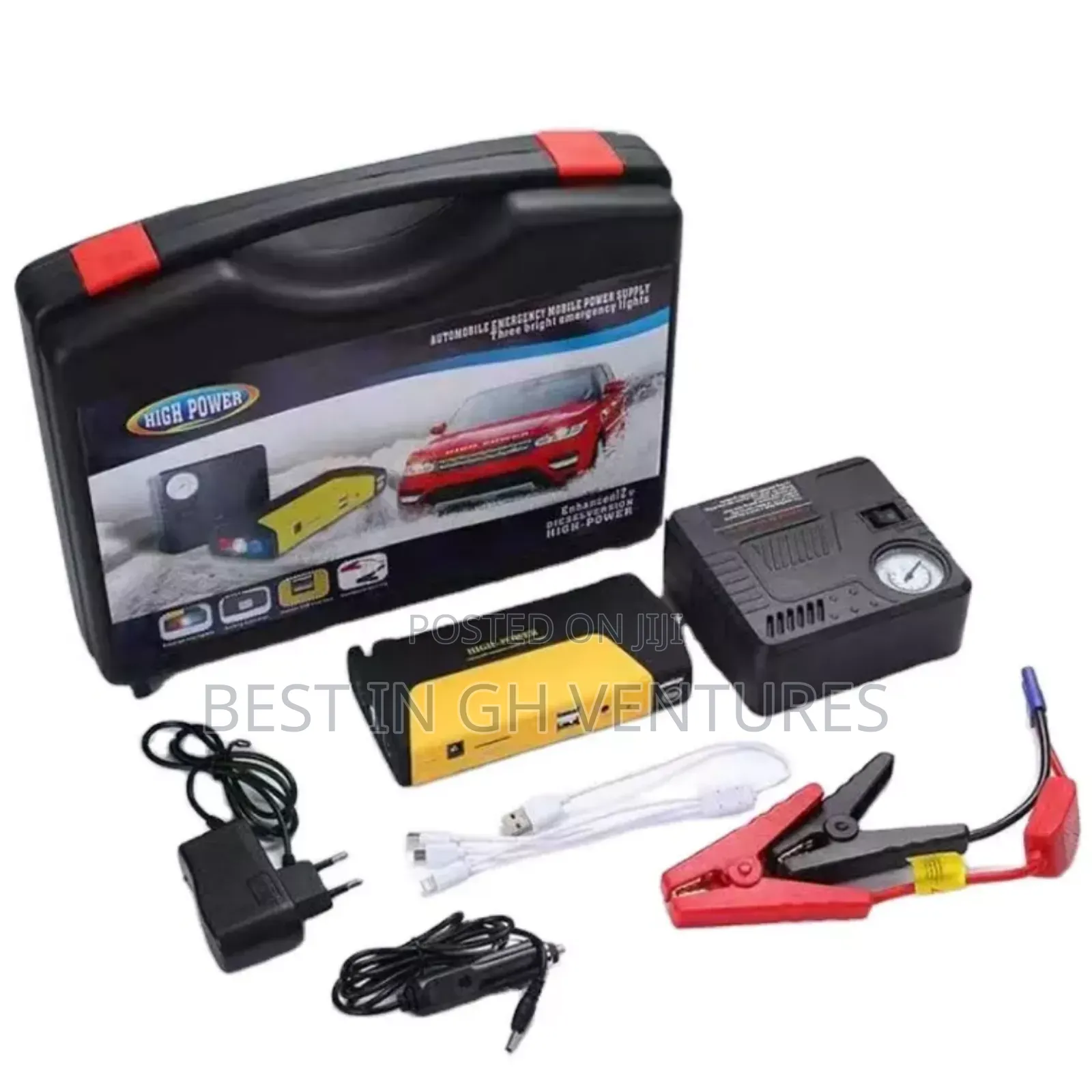 Emergency Car Jump Starter With Air Compressor
