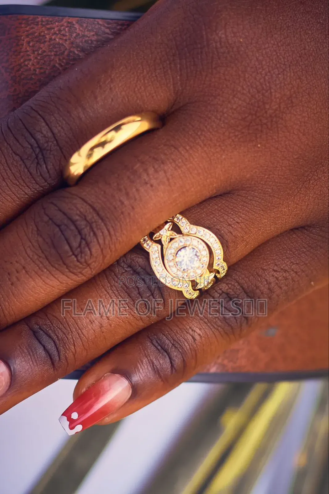 Coiled Gold Set Wedding Rings