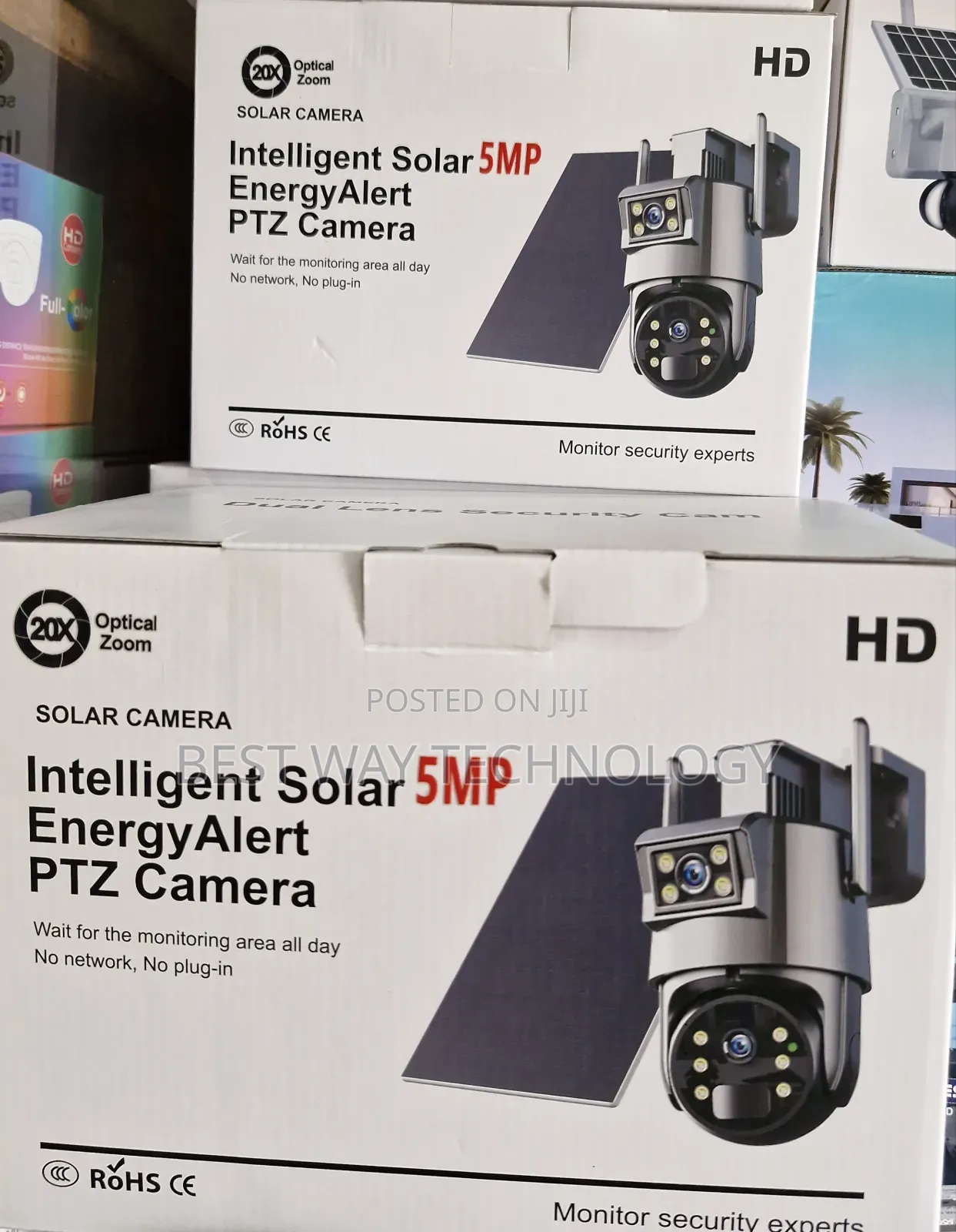 Dual Lens PTZ Solar Camera 5mp Zoom 20x