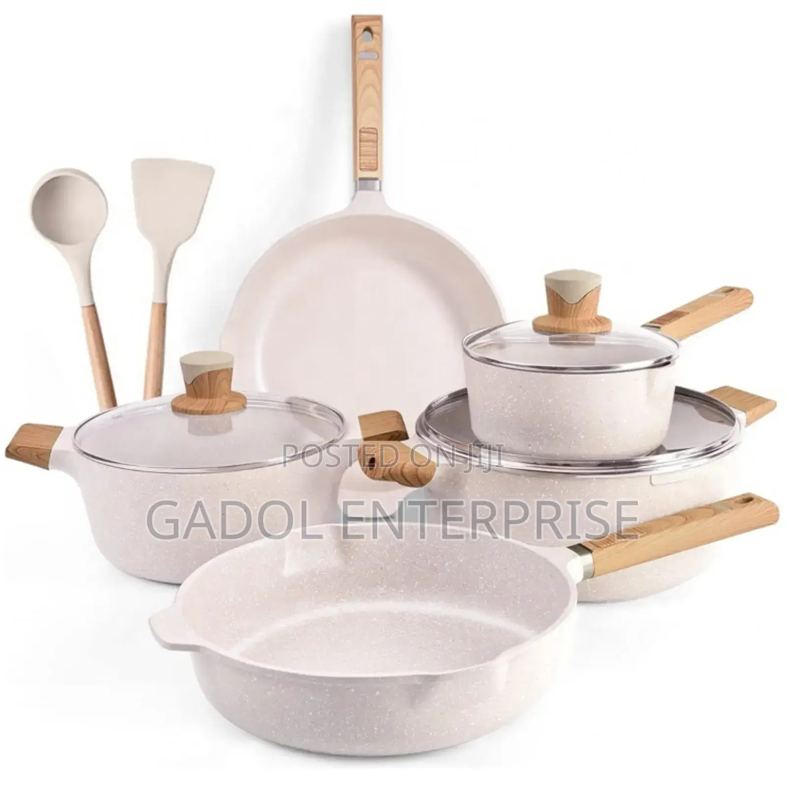 Non Stick Granite Cookware Free Ladles Cleaning Sponges