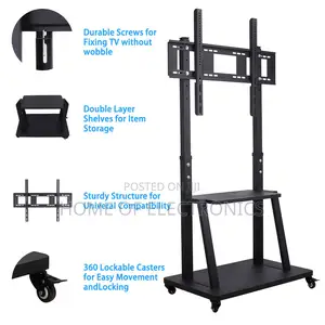 360 Lockable Casters Mobile Trolley Tv Stand(60-100 Inch)