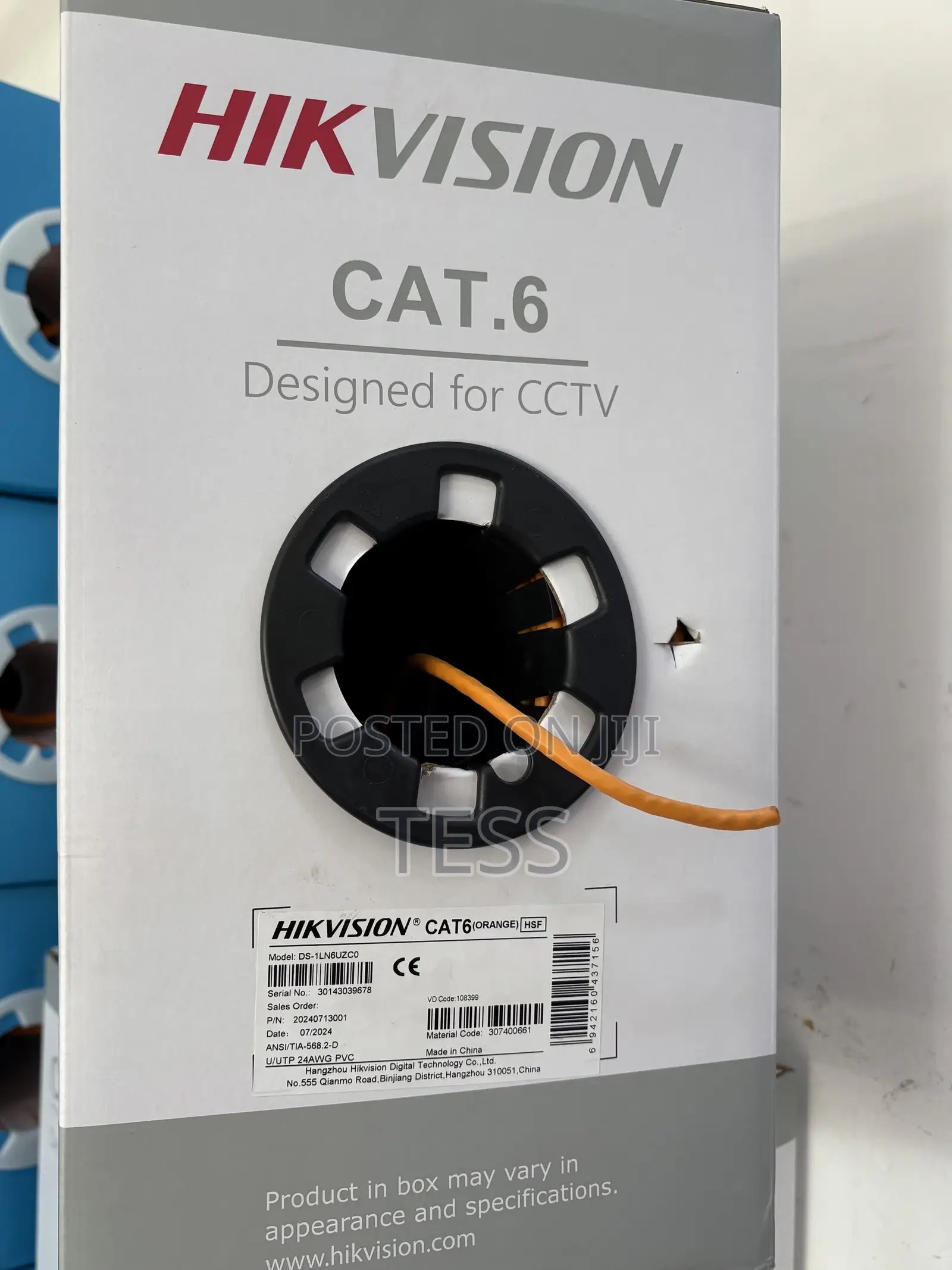 Hikvision Cat6 Pure Copper 305m Utp Cable 24awg Ds-1ln6uzco